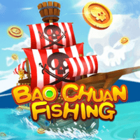 "BAO CHUAN FISHING gameplay - Pirates of the Caribbean themed scene with treasure ships at bonus features"