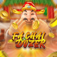 "FA CHAI DOZER gameplay - God of Wealth scene with lucky ingots at prosperity effects"