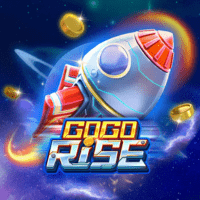 "GO GO RISE gameplay - Exciting space rocket scene with obstacle challenges at prize multipliers"