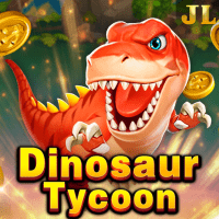 "Dinosaur Tycoon gameplay screen - 3D dragon hunting scene with Golden T-Rex at Flying Dragon Wheel"