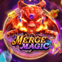 "MERGE MAGIC gameplay - Enchanted cascading symbols with Wild transformations at multiplier effects"