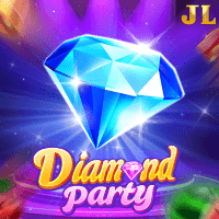 "DIAMOND PARTY gameplay - Sparkling diamond collections with locked respin effects at bonus rewards"