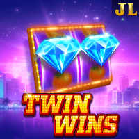 "TWIN WINS gameplay - Classic fruit reel scene with special row expansions at multiplier effects"