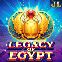 "Legacy of Egypt gameplay - Ancient Egyptian scene with scarab multipliers at pyramid rewards"