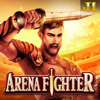 "Arena Fighter gameplay - Roman Colosseum scene with mystery symbol transformations at jewel collection effects"