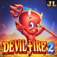 "Devil Fire 2 gameplay - Hell treasure scene with devil mascot at piggy bank bonus effects"