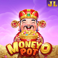 "Money Pot gameplay - Chinese God of Wealth scene with money pot effects at respin features"