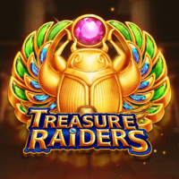 "TREASURE RAIDERS gameplay - Ancient tomb entrance with mysterious symbols at multiplier effects"