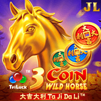 3 Coin Wild Horse gameplay - Lucky Fuwa scene with wild symbols at double reel effects