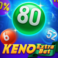 Keno Extra Bet gameplay - Global keno board with Extra Bet activation at multiplier accumulation effects