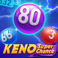 Keno Super Chance gameplay - Number selection board with Super Chance bonus at extra ball features
